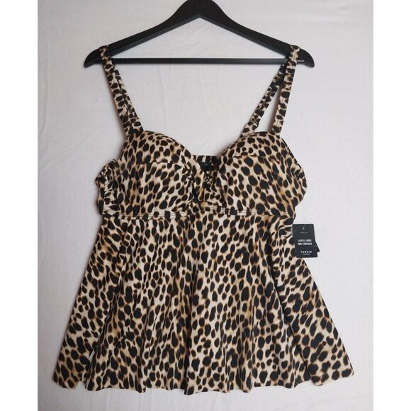 torrid Other - NWT Torrid Underwire Twist Front Cheetah Tankini Top Sz M/L 00/D/DD
